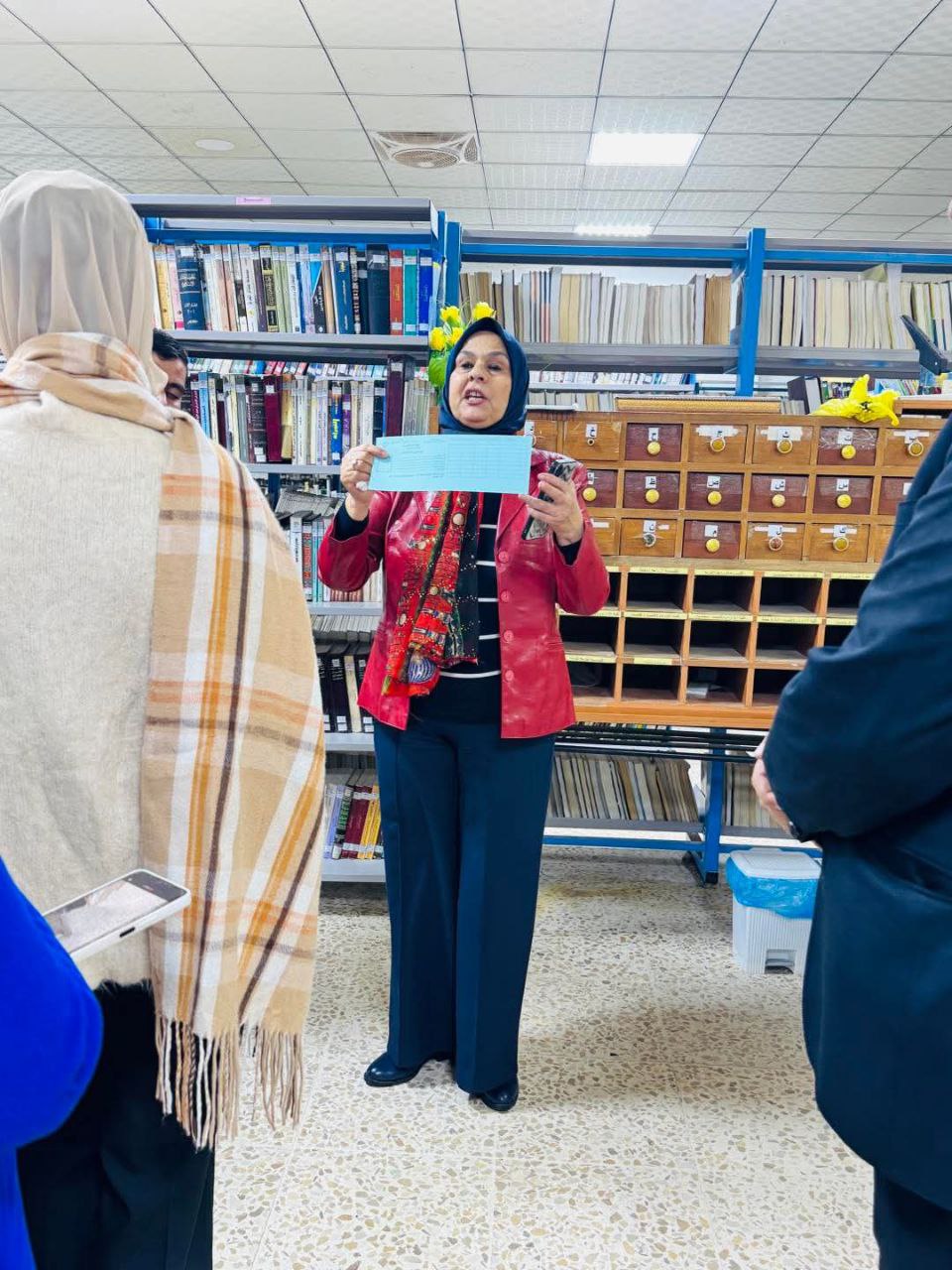 The General Secretariat of the Central Library received today Professor Dr. Siham Ghafouri Ali